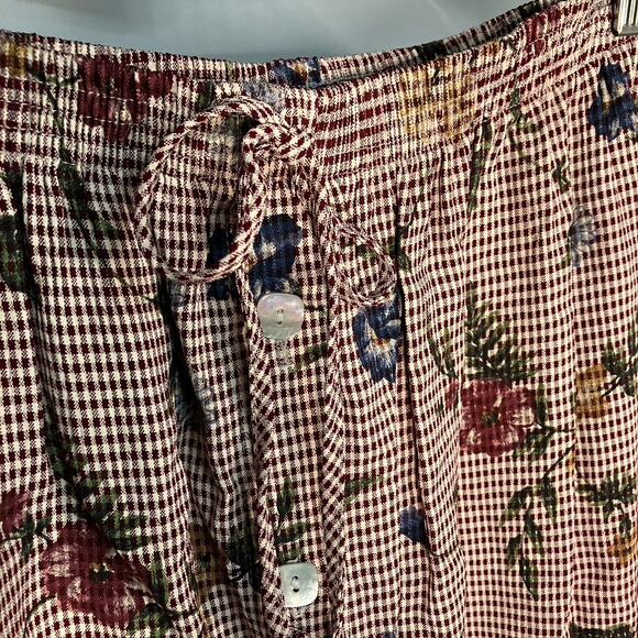 Vintage Teddi Floral Button Front Maxi skirt Women Med Cottage Prairie Peasant - Picture 3 of 13